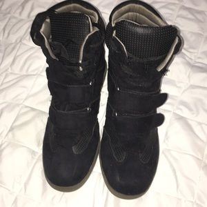 Black Wedge Hightop Sneakers